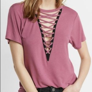 Express lace up front shirt